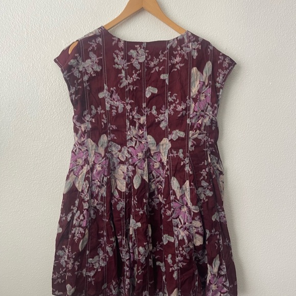 Free People BOHO Sully Mini Dress Purple Floral Print Flared Raisin Sz XS - Picture 8 of 11